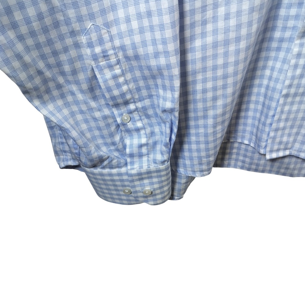 Balmain Paris Mens 2XL Blue White Gingham Check Long Sleeve Button Down Shirt - Picture 5 of 13